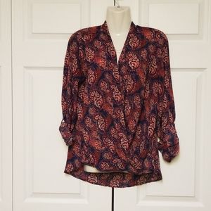 Pleione Nordstrom Long Sleeve High/Low Blouse